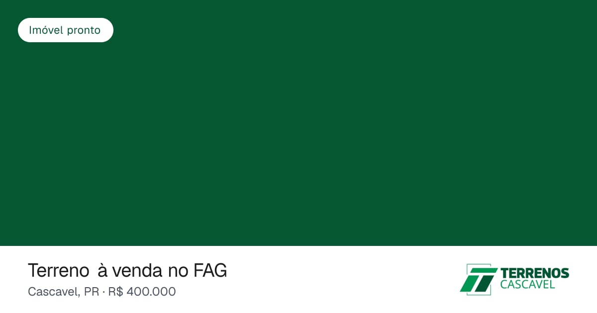 Terreno à venda no FAG | Imobiliária Terrenos Cascavel | Terrenos residenciais, comercviais e Rurais